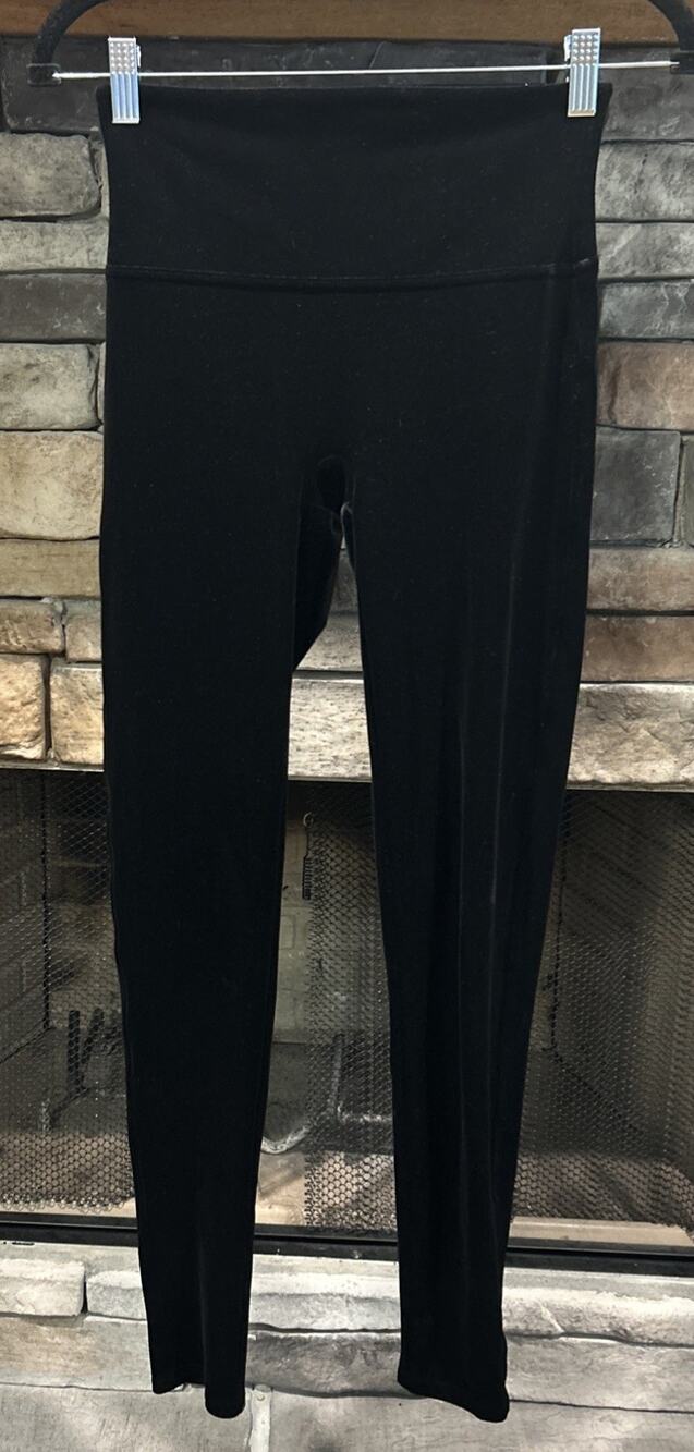 Women’s SPANX Black Velour High Rise Leggings Size M *C9